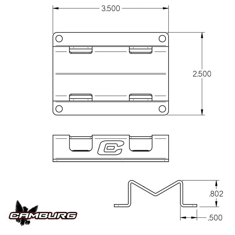 Camburg Universal 4130 Mounts - Bolt-On Double Clamp (CAM-040101)