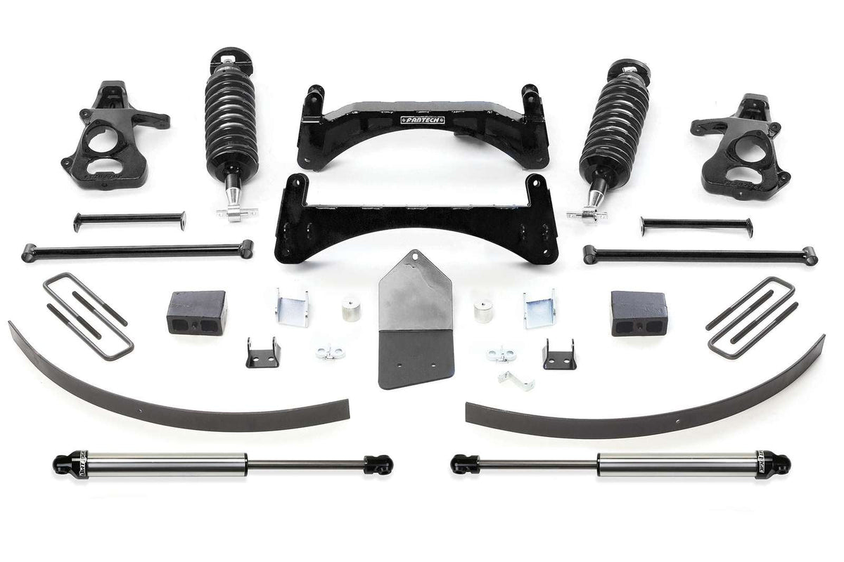 Fabtech 6" Performance System w/Front Dirt Logic 4.0 Coilovers & Rear 2.25 Shocks Kit for 2007-2013 GMC Sierra 1500 RWD w/6" lift