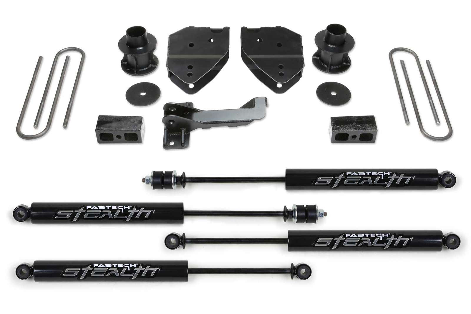 Fabtech 4" Budget System w/Stealth Shocks Kit for 2017-2024 Ford F250 Super Duty 4WD w/4" lift