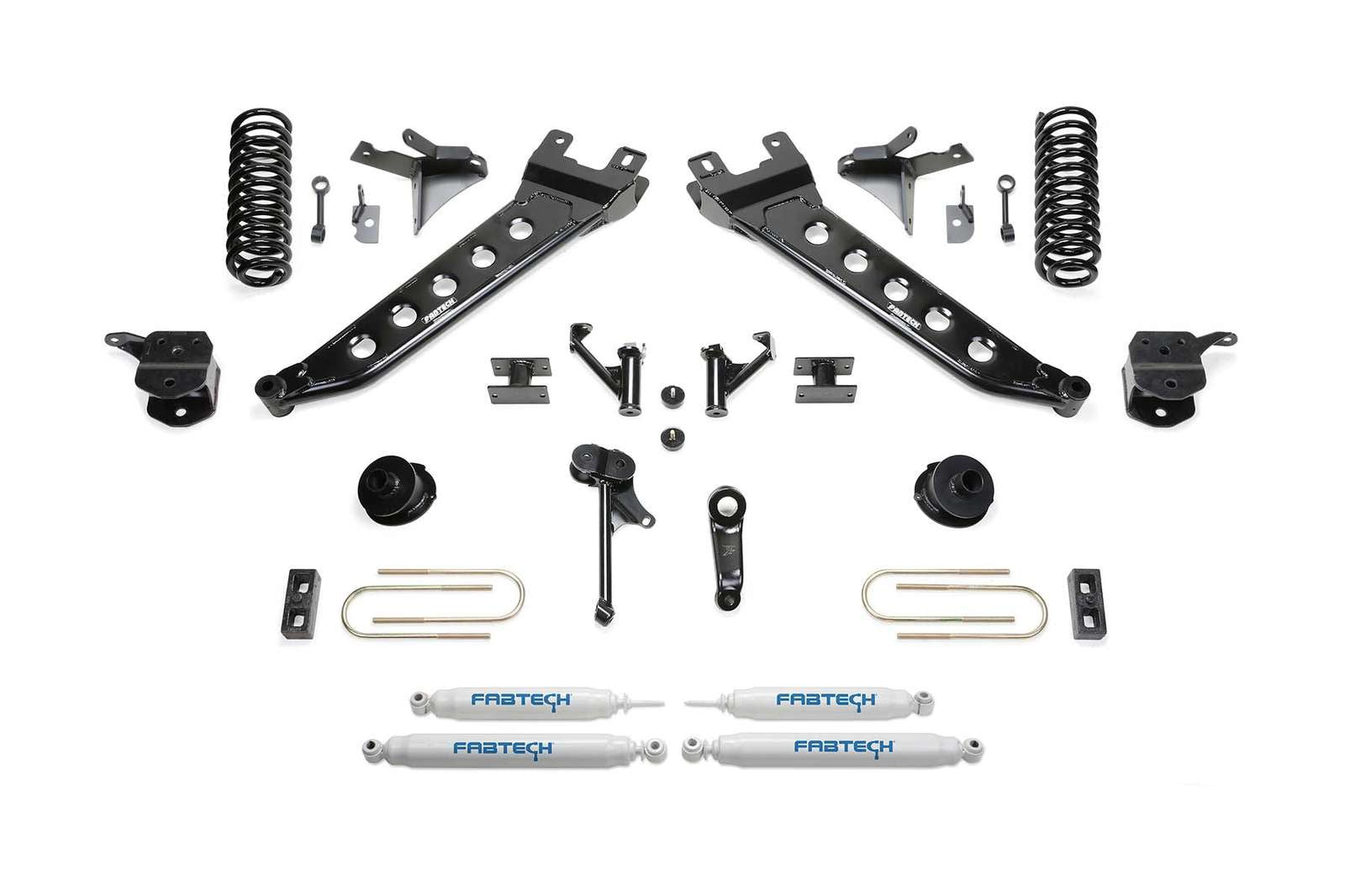 Fabtech 7" Radius Arm System w/Coil Springs & Performance Shocks Kit for 2010-2018 Ram 3500 4WD w/7.0" lift