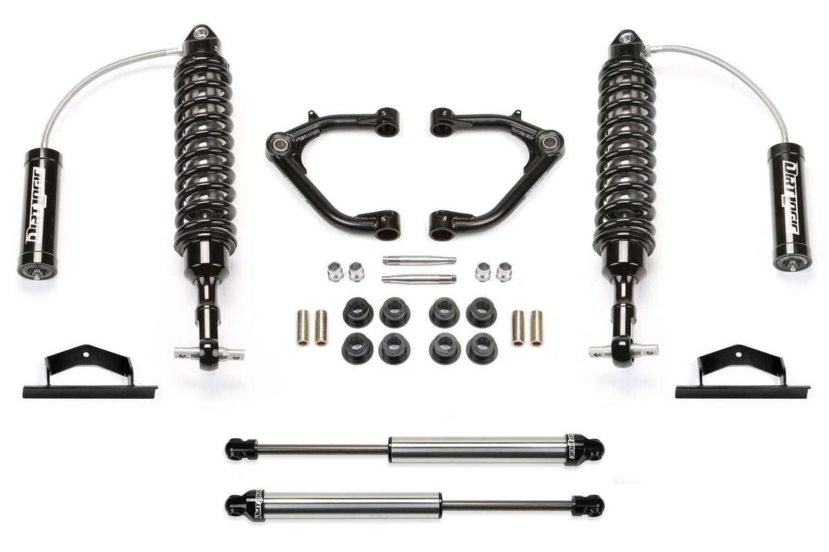 Fabtech 2" Uniball UCA System w/Front Dirt Logic 2.5 Coilovers w/Reservoir & Rear 2.25 Shocks Kit for 2007-2014 Chevrolet Silverado 1500 4WD w/2" lift