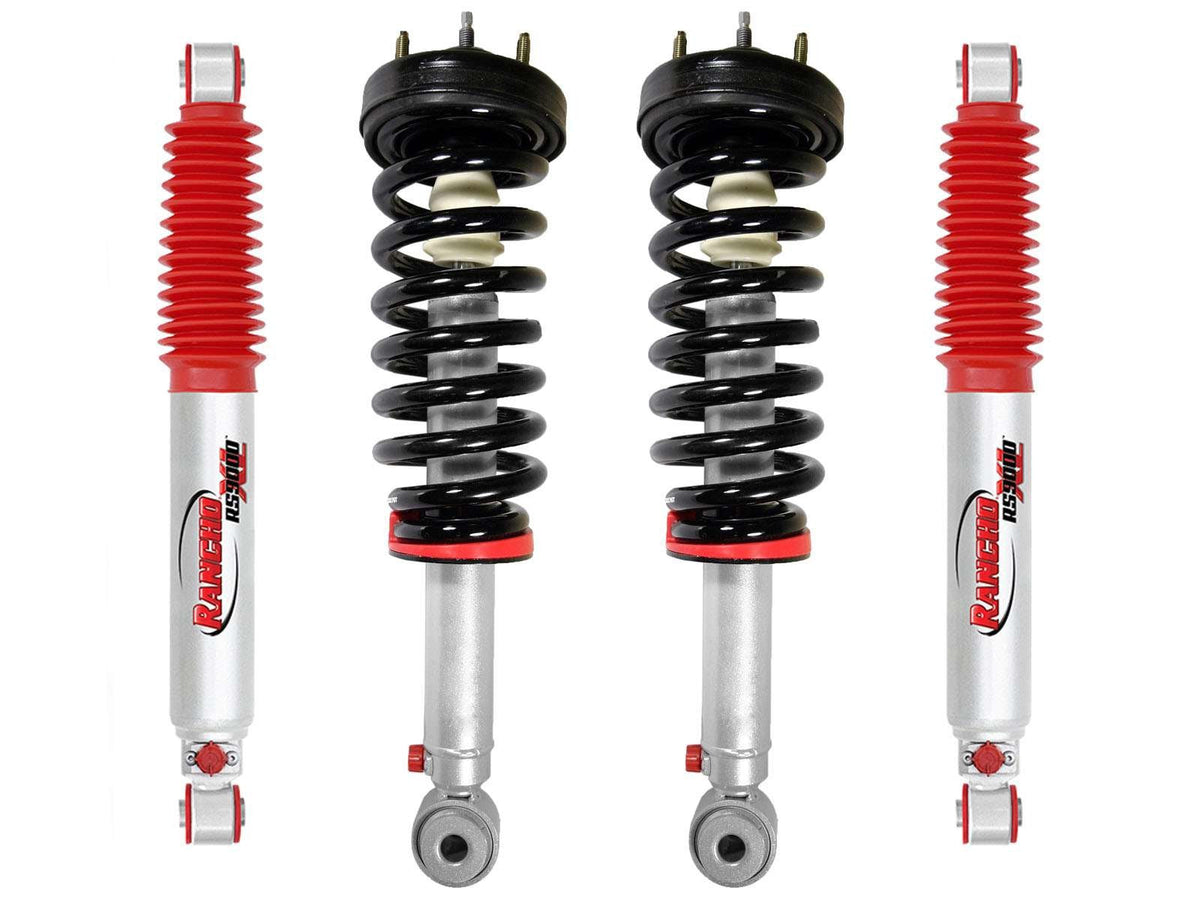 Rancho Quicklift Leveling Strut + RS9000XL Adjustable Shocks Set for 2009-2013 Ford F150 4WD