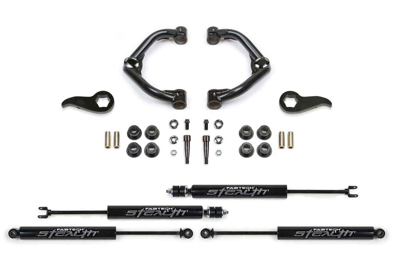 Fabtech 3.5" Uniball UCA Lift Kit w/Stealth Shocks for 2020-2024 GMC Sierra 3500 HD 4WD w/3.5" lift