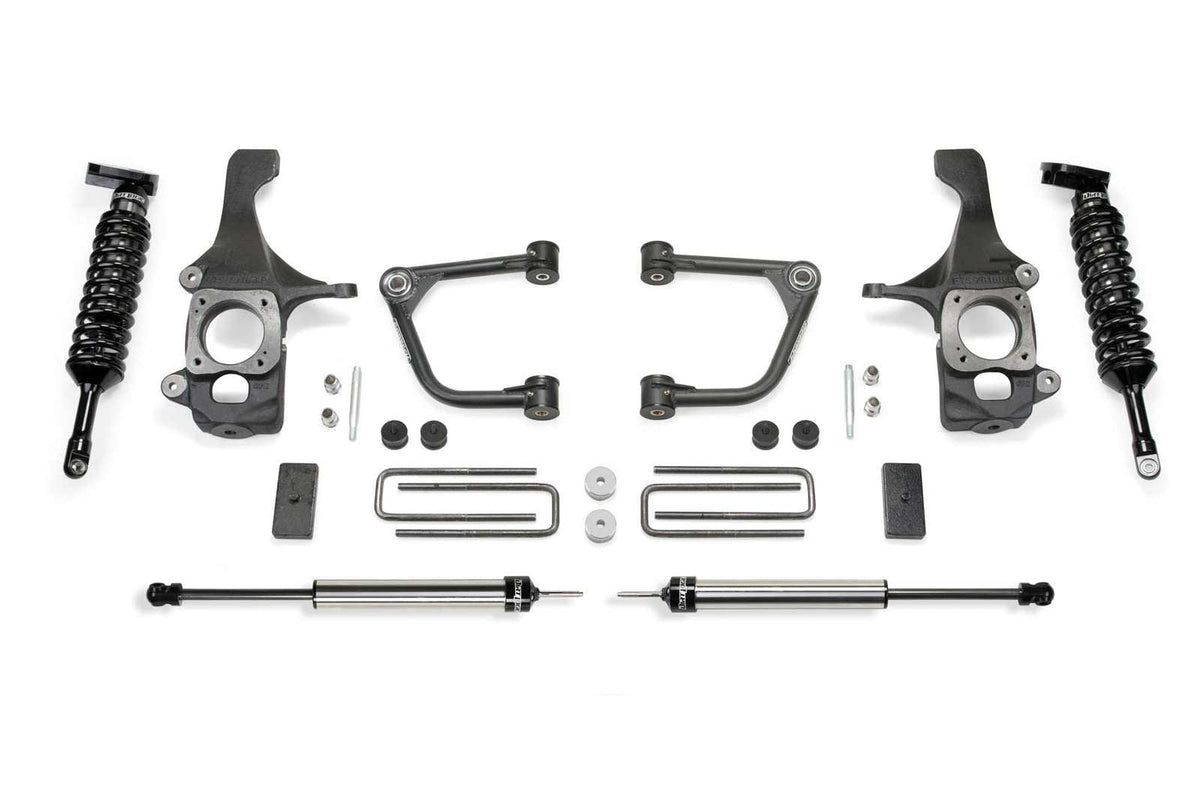 Fabtech 4" Uniball UCA System w/Front Dirt Logic 2.5 Coilovers & Rear 2.25 Shocks Kit for 2007-2021 Toyota Tundra 4WD RWD w/4" lift