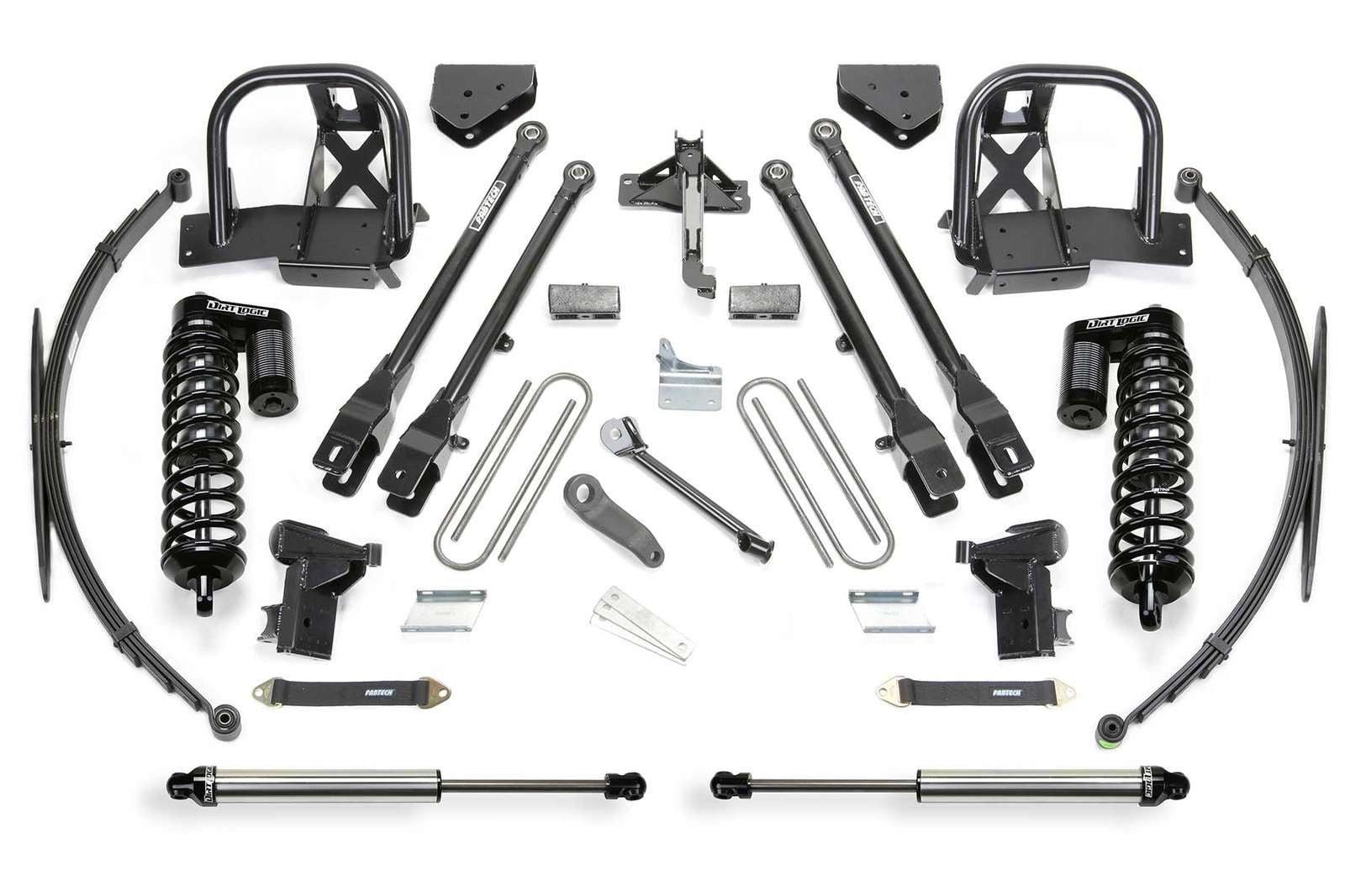 Fabtech 10" 4 Link System w/Dirt Logic 4.0 Coilovers & Rear 2.25 Shocks Kit for 2008-2016 Ford F350 Super Duty 4WD